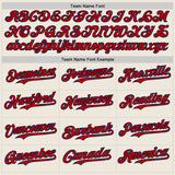 Custom Cream Red Pinstripe Navy Authentic Two Tone Baseball Jersey