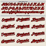 Custom Cream Red Pinstripe Black Authentic Two Tone Baseball Jersey