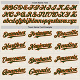 Custom Cream Green Pinstripe Orange Authentic Two Tone Baseball Jersey
