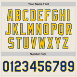 Custom Cream Royal Pinstripe Yellow Authentic Two Tone Baseball Jersey