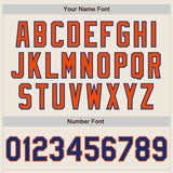 Custom Cream Royal Pinstripe Orange Authentic Two Tone Baseball Jersey