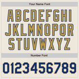 Custom Cream Royal Pinstripe Old Gold Authentic Two Tone Baseball Jersey
