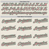 Custom Cream Kelly Green Pinstripe Medium Pink Authentic Two Tone Baseball Jersey