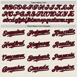 Custom Cream Crimson Pinstripe Black Authentic Two Tone Baseball Jersey