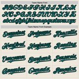 Custom Cream Teal Pinstripe Black Authentic Two Tone Baseball Jersey
