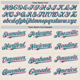 Custom Cream Teal Pinstripe White-Pink Authentic Two Tone Baseball Jersey