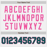 Custom White Black Pinstripe Teal-Pink Authentic Two Tone Baseball Jersey