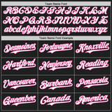 Custom Black Pink Pinstripe White Authentic Two Tone Baseball Jersey