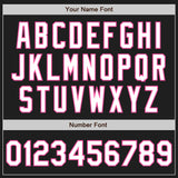 Custom Black Pink Pinstripe White Authentic Two Tone Baseball Jersey