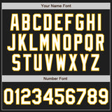 Custom Black Gold Pinstripe White Authentic Two Tone Baseball Jersey