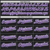 Custom Black Purple Pinstripe White Authentic Two Tone Baseball Jersey