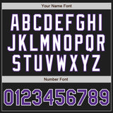 Custom Black Purple Pinstripe White Authentic Two Tone Baseball Jersey