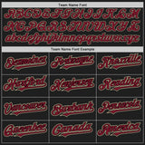Custom Black Crimson Pinstripe Cream Authentic Two Tone Baseball Jersey