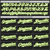 Custom Black Neon Green Pinstripe White Authentic Two Tone Baseball Jersey
