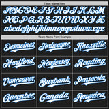 Custom Black Electric Blue Pinstripe White Authentic Two Tone Baseball Jersey
