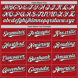 Custom Red Black Pinstripe White Authentic Two Tone Baseball Jersey