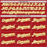 Custom Red Gold Pinstripe White Authentic Two Tone Baseball Jersey