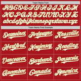 Custom Red Old Gold Pinstripe White Authentic Two Tone Baseball Jersey