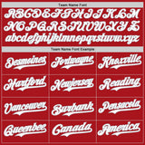 Custom Red Gray Pinstripe White Authentic Two Tone Baseball Jersey
