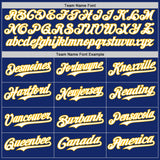 Custom Royal Gold Pinstripe White Authentic Two Tone Baseball Jersey
