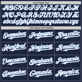 Custom Navy Light Blue Pinstripe White Authentic Two Tone Baseball Jersey