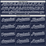 Custom Navy White Pinstripe White Authentic Two Tone Baseball Jersey