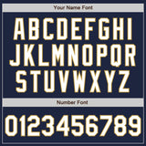 Custom Navy Old Gold Pinstripe White Authentic Two Tone Baseball Jersey