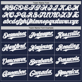 Custom Navy Gray Pinstripe White Authentic Two Tone Baseball Jersey