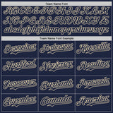 Custom Navy Cream Pinstripe Cream Authentic Two Tone Baseball Jersey