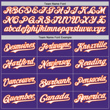Custom Purple Orange Pinstripe White Authentic Two Tone Baseball Jersey