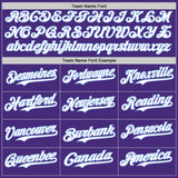 Custom Purple Light Blue Pinstripe White Authentic Two Tone Baseball Jersey