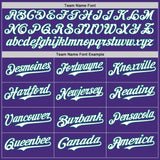 Custom Purple Teal Pinstripe White Authentic Two Tone Baseball Jersey