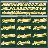Custom Green Gold Pinstripe White Authentic Two Tone Baseball Jersey