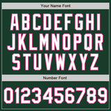 Custom Green Pink Pinstripe White Authentic Two Tone Baseball Jersey