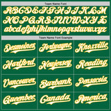 Custom Kelly Green Gold Pinstripe White Authentic Two Tone Baseball Jersey