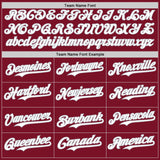 Custom Crimson Gray Pinstripe White Authentic Two Tone Baseball Jersey