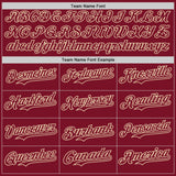 Custom Crimson Cream Pinstripe Cream Authentic Two Tone Baseball Jersey