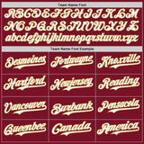 Custom Crimson Old Gold Pinstripe White Authentic Two Tone Baseball Jersey