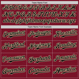 Custom Crimson Black Pinstripe Cream Authentic Two Tone Baseball Jersey