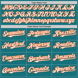 Custom Teal Orange Pinstripe White Authentic Two Tone Baseball Jersey