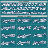 Custom Teal Navy Pinstripe White Authentic Two Tone Baseball Jersey