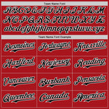 Custom Red Black Pinstripe White Authentic Two Tone Baseball Jersey