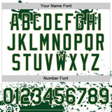 Custom White Green-Cream Splatter Camo Two Tone Authentic Baseball Jersey
