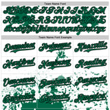 Custom White Kelly Green-Black Splatter Camo Two Tone Authentic Baseball Jersey