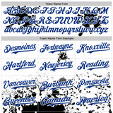 Custom White Royal-Black Splatter Camo Two Tone Authentic Baseball Jersey