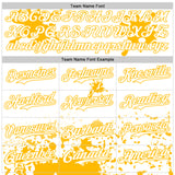 Custom White Gold Red-Black Splatter Camo Two Tone Authentic Baseball Jersey