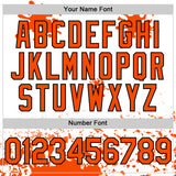 Custom White Orange Black-Old Gold Splatter Camo Two Tone Authentic Baseball Jersey