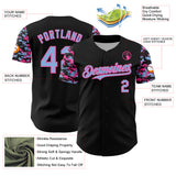 Custom Black Light Blue-Pink Digital Camo Two Tone Authentic Baseball Jersey