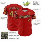 Custom Red Old Gold-Navy Digital Camo Two Tone Authentic Baseball Jersey