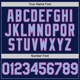 Custom Navy Light Blue-Pink Digital Camo Two Tone Authentic Baseball Jersey